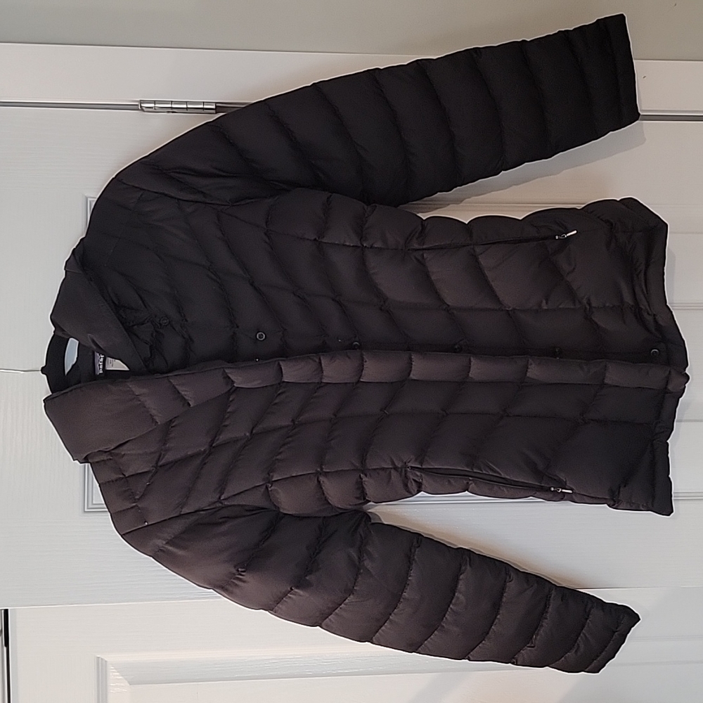 Women's Patagonia Goose Down Downtown Loft Black Puffer Puffy Zip Up Jacket SzSm - Picture 2 of 8